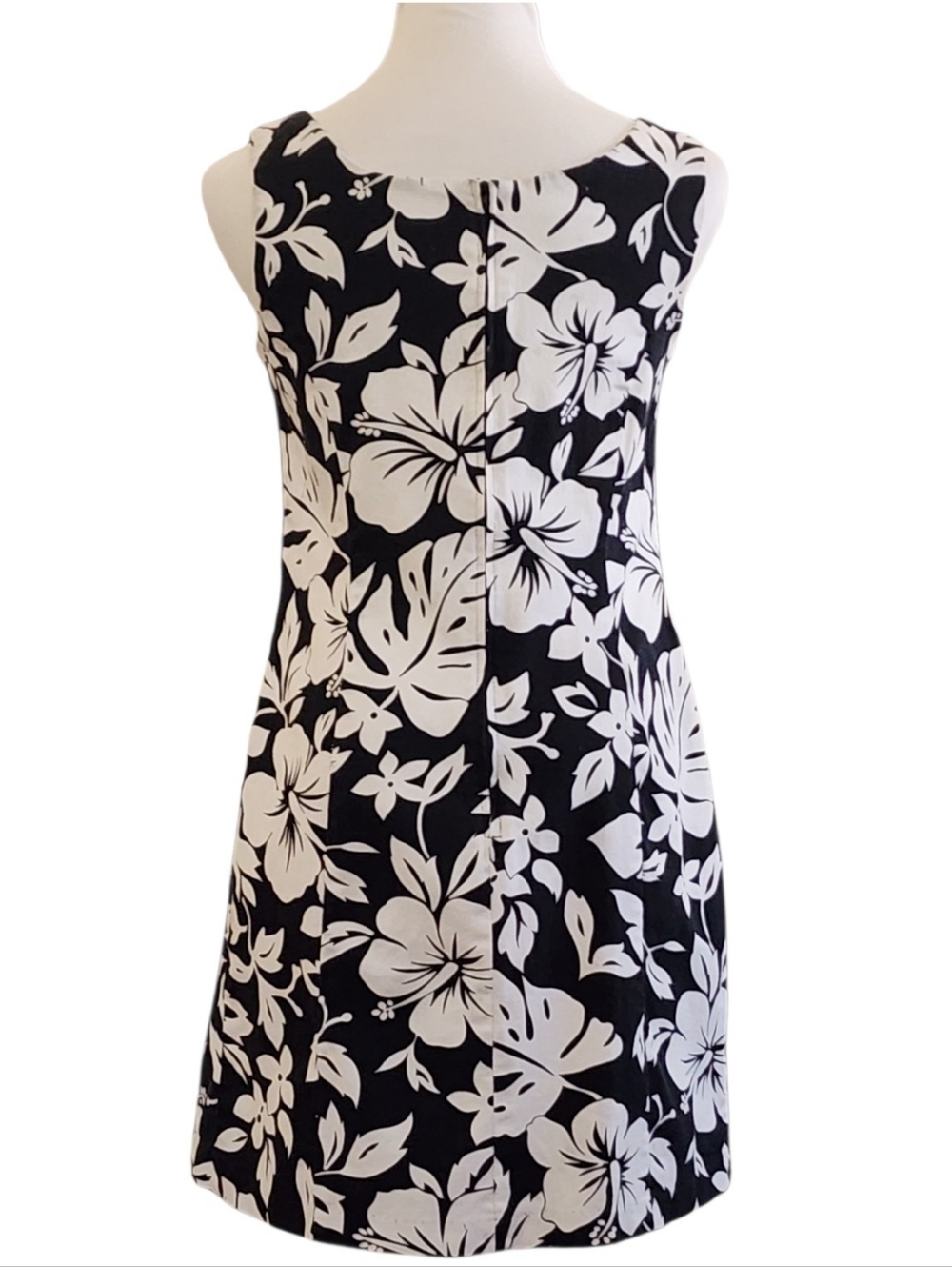 Briggs New York black and white floral shift dress full back zip - Picture 4 of 12